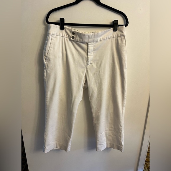 Chaps White Brushed Cotton Capri Pants Size 14 - Picture 1 of 6